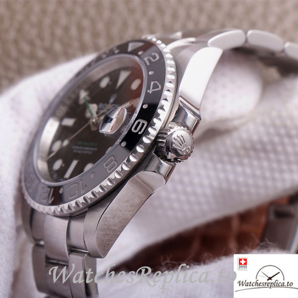 Swiss Rolex GMT Master Replica 126710 Stainless steel strap 40MM Black Dial - WatchesReplica.is