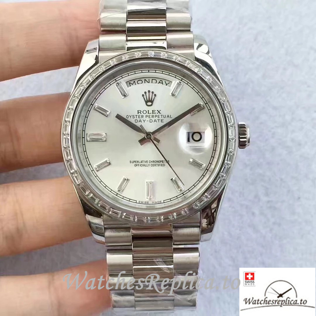 Swiss Rolex Day-Date Replica 228396 Stainless steel strap 40MM - WatchesReplica.is