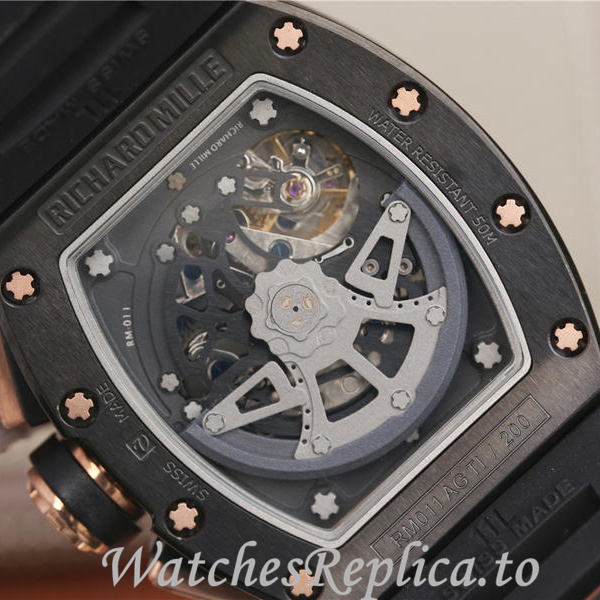 Richard Mille Replica RM011 Rubber strap 50MM - WatchesReplica.is