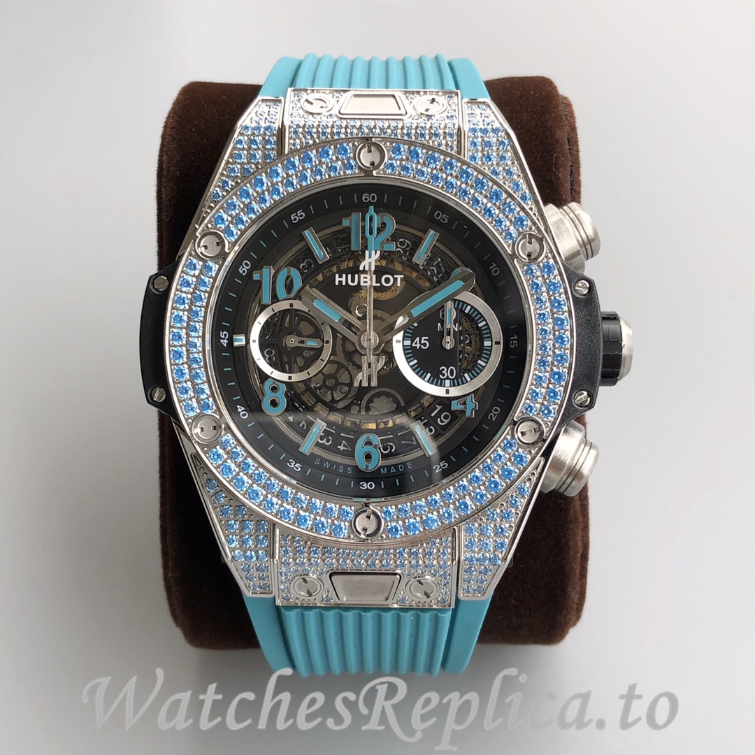 Hublot Replica Paraiba BIG BANG series Rubber strap 45MM - WatchesReplica.is