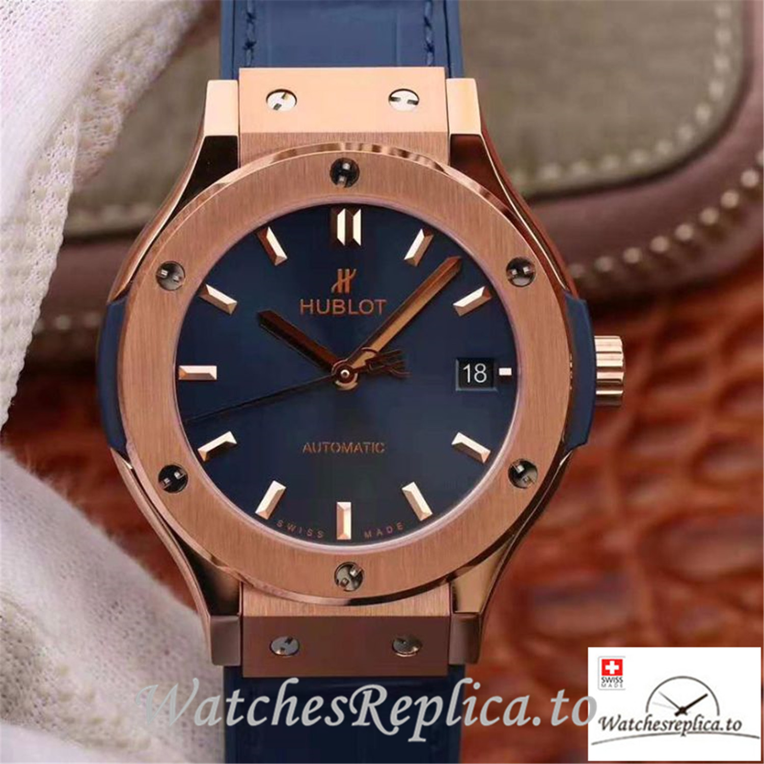 Swiss Hublot Classic Fusion Replica 511.OX.7180.LR Blue Strap 45MM - WatchesReplica.is