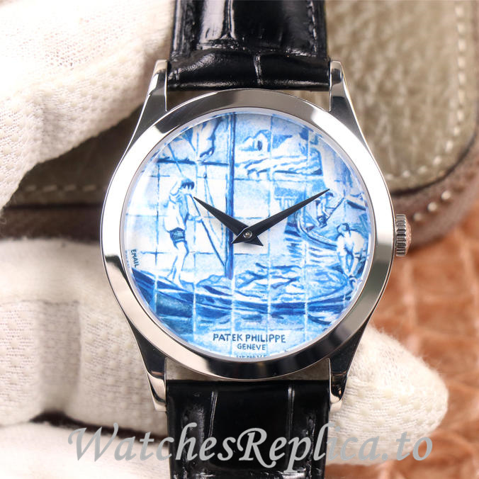 Patek Philippe Replica Calatrava 5089G-062 Leather strap 38.6MM - WatchesReplica.is