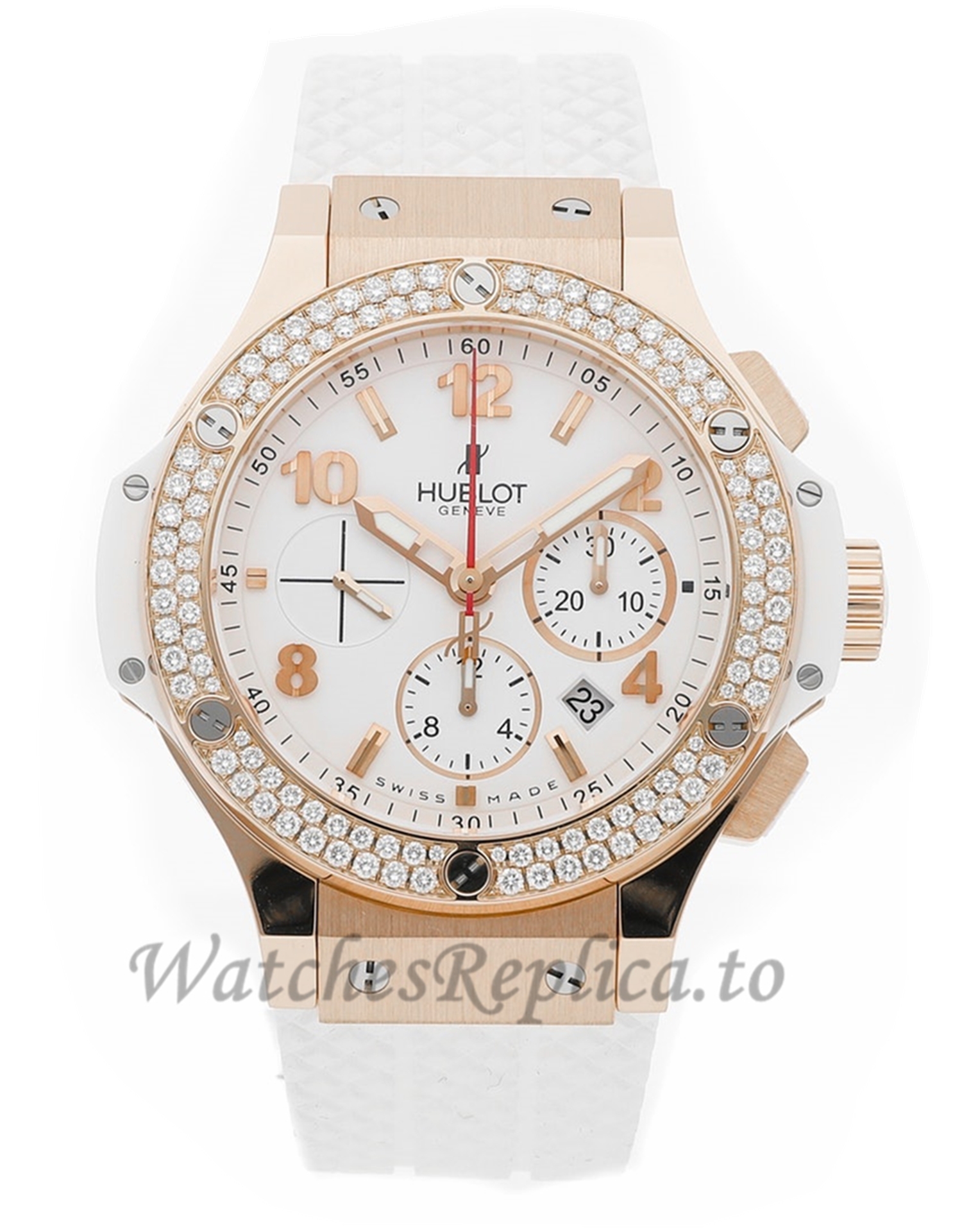 Hublot Replica Big Bang Chronograph Porto Cervo Rubber Ladies 44mm 341.PE.230.RW.114 - WatchesReplica.is