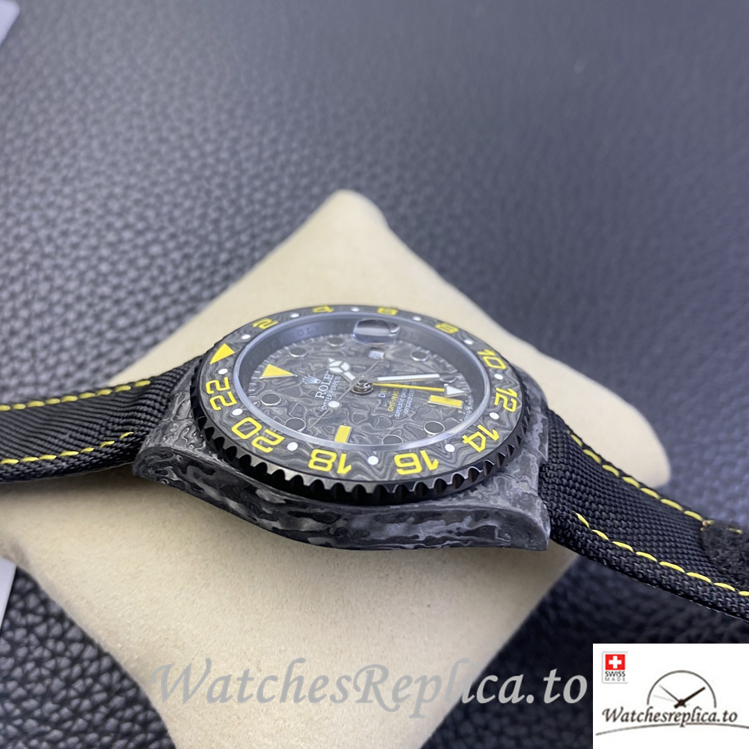 Swiss Rolex GMT Master Electro Carbon Carbon fiber strap 40MM - WatchesReplica.is