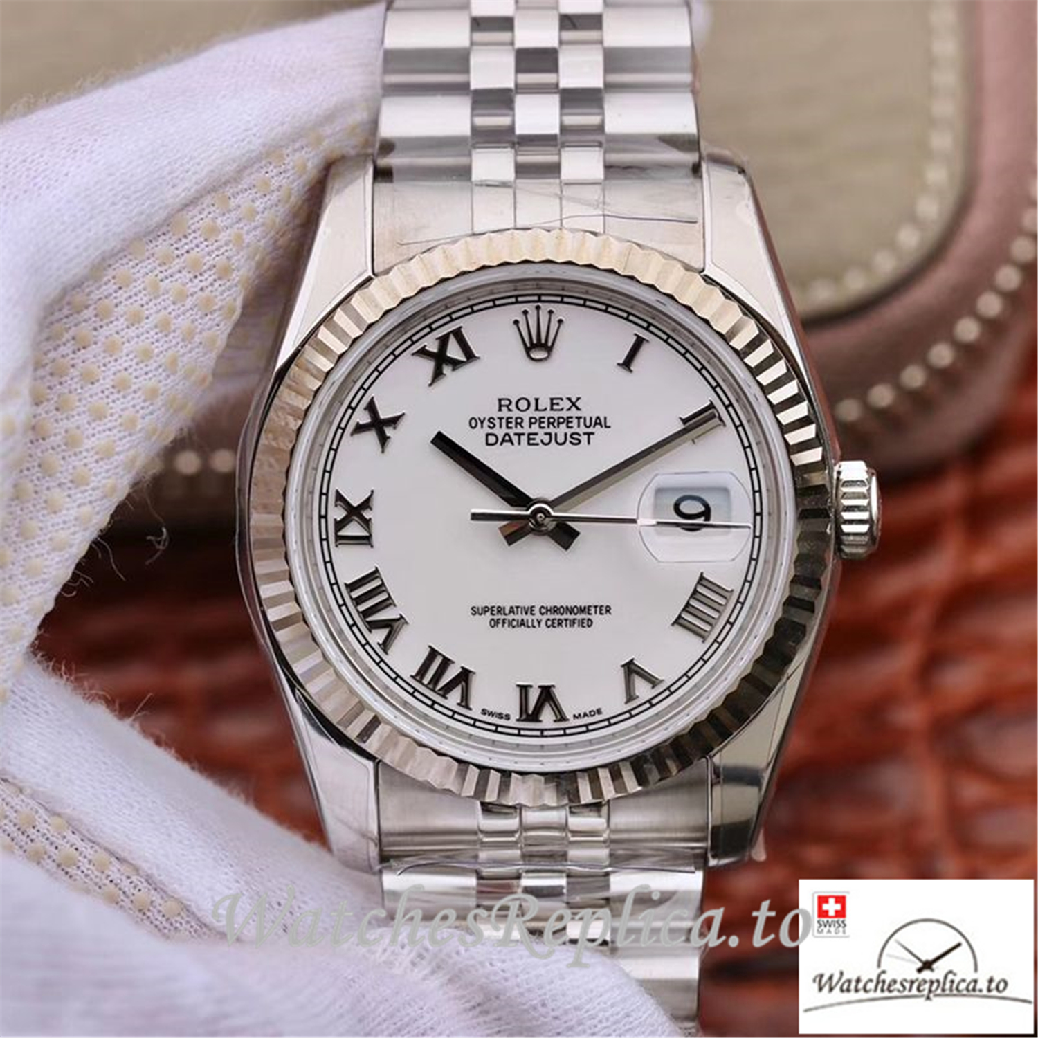 Swiss Rolex Datejust Replica 116234 White Dial 36MM - WatchesReplica.is