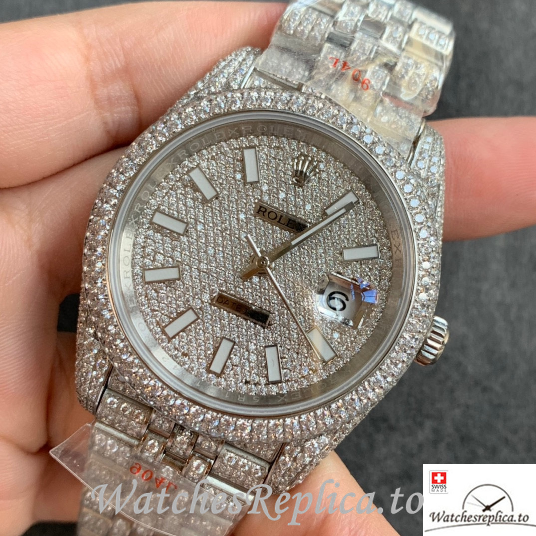 Swiss Rolex Datejust Replica Stainless steel strap 41MM - WatchesReplica.is