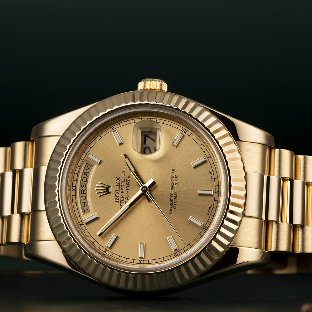 Rolex Day-Date II Champagne Dial 218238 - WatchesReplica.is