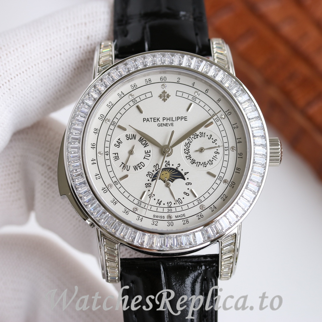 Patek Philippe Replica Complications 5073P Leather strap 42MM - WatchesReplica.is