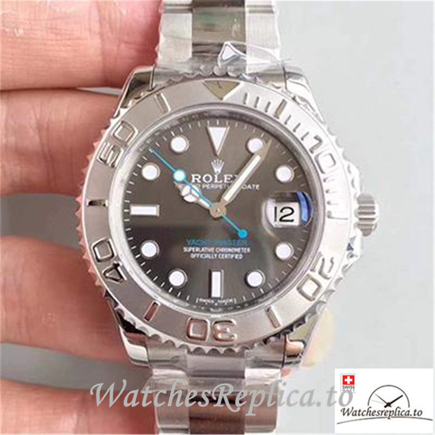 Swiss Rolex Yacht Master Replica 268622 Silver Bezel 40MM - WatchesReplica.is