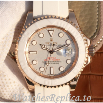 Swiss Rolex Yacht Master Replica Rubber strap 37MM - WatchesReplica.is