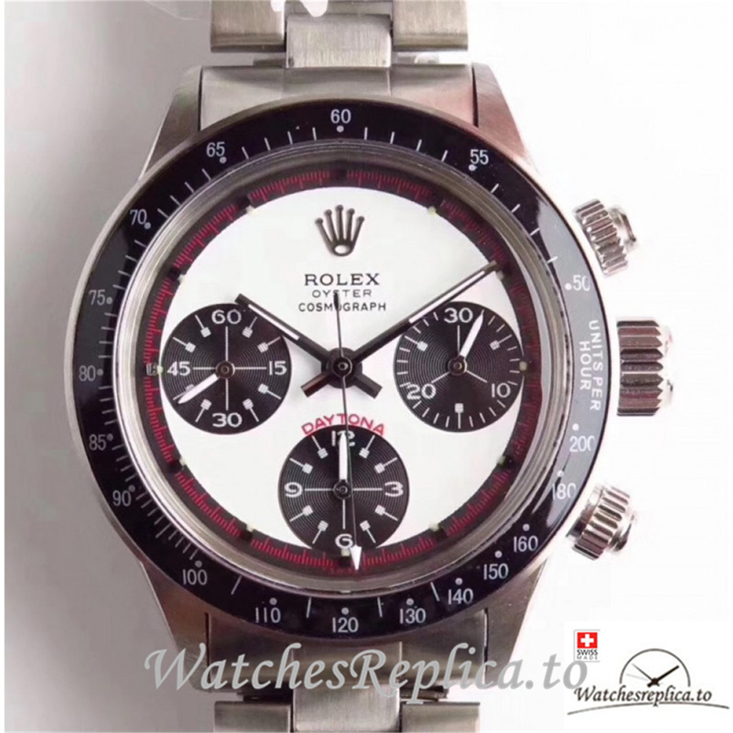 Swiss Rolex Daytona Cosmograph Replica 6241 001 Black Strap 40MM - WatchesReplica.is