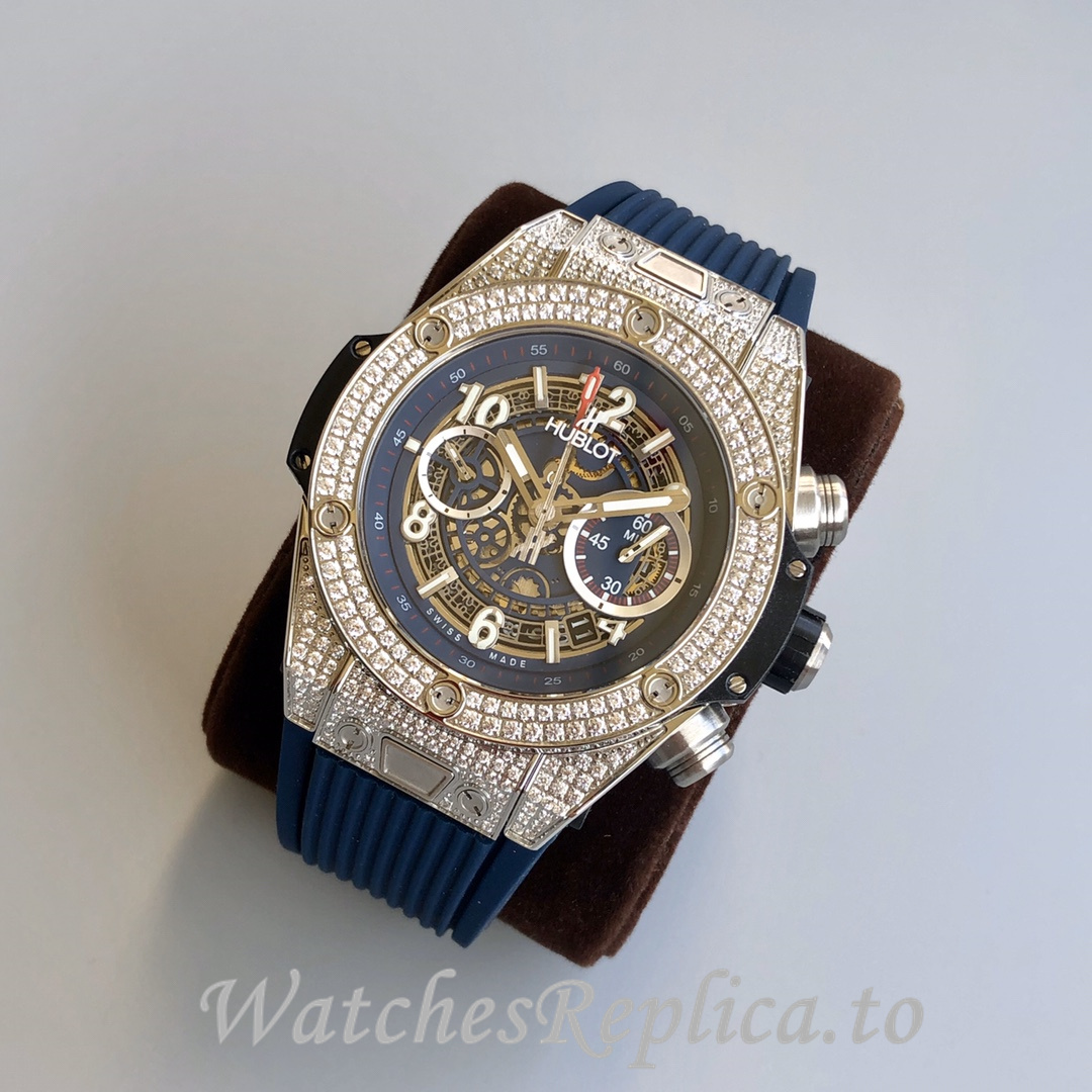 Hublot Replica Big Bang Gypsophila Chronograph v2 Rubber strap 45MM - WatchesReplica.is