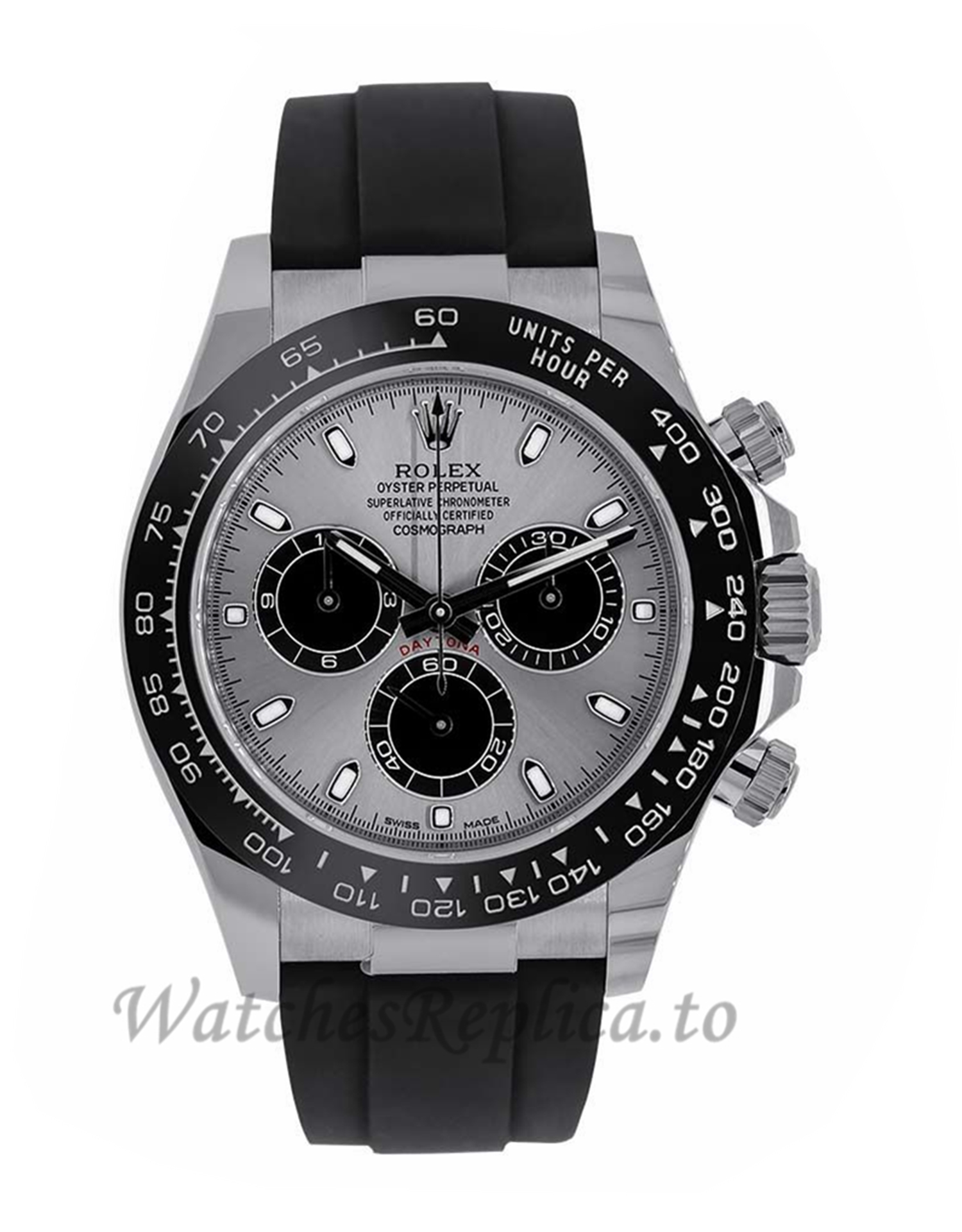 Rolex Replica Daytona White Gold Dial Watch 116519LN - WatchesReplica.is