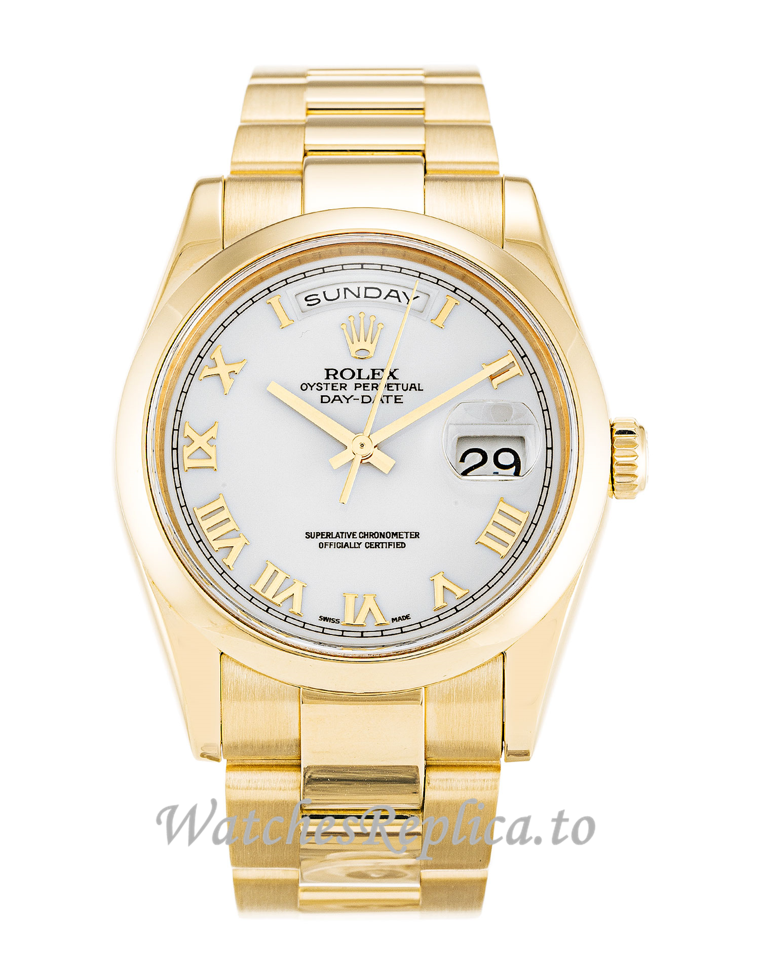 Rolex Day Date White Dia 118208 - WatchesReplica.is