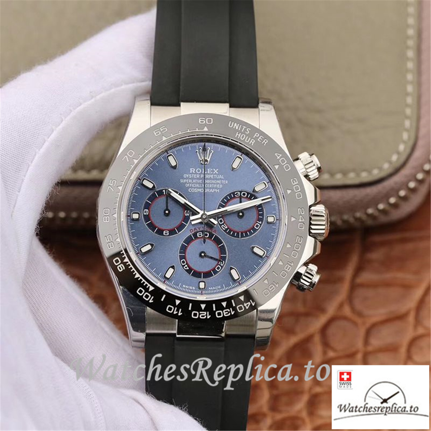Swiss Rolex Daytona Cosmograph Replica 116519 001 Black Strap 40MM - WatchesReplica.is