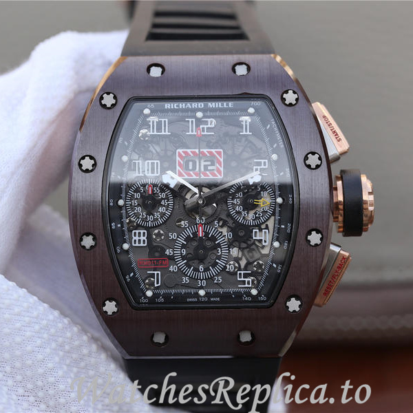 Richard Mille Replica RM011 Rubber strap 50MM - WatchesReplica.is