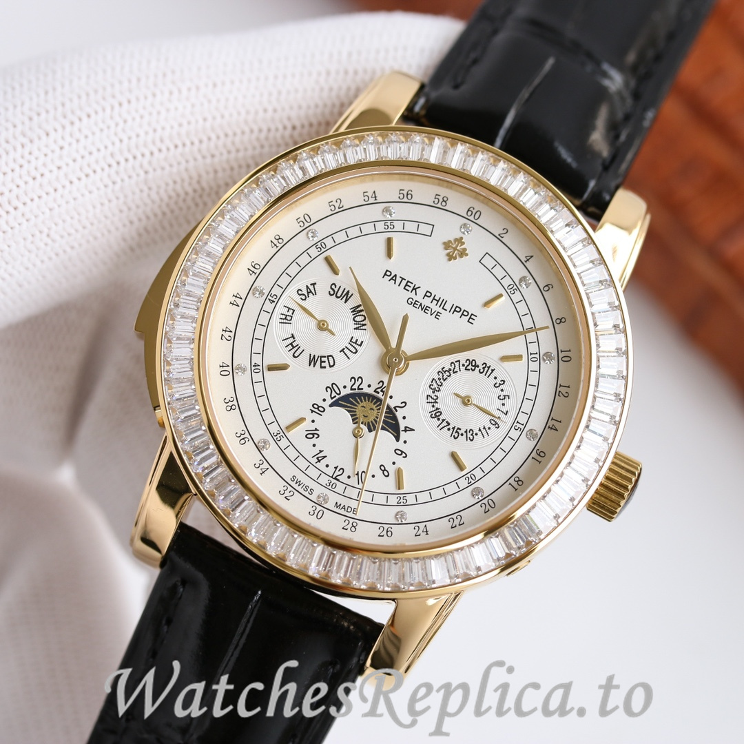 Patek Philippe Replica Complications 5073P Leather strap 42MM - WatchesReplica.is