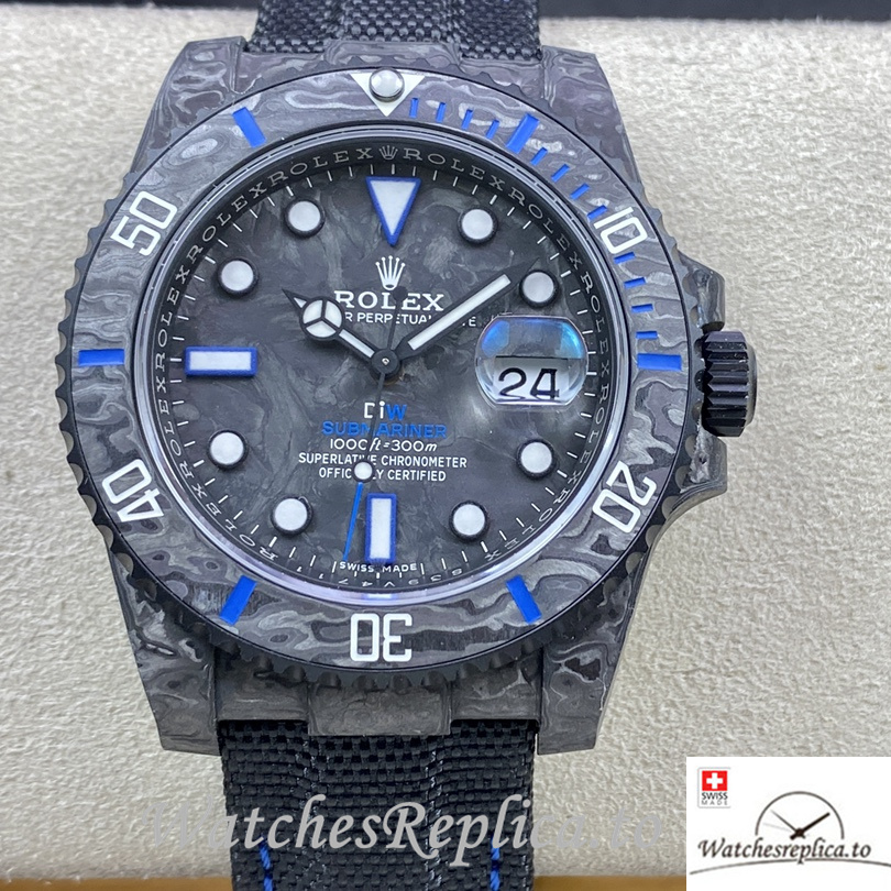 Swiss Rolex Sea Dweller Replica Canvas strap 40MM Blue - WatchesReplica.is