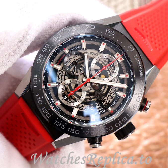 Tag Heuer Replica Carrera Rubber strap 45MM - WatchesReplica.is