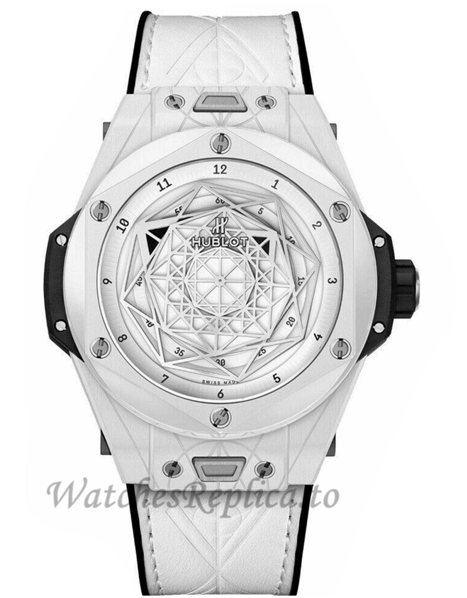 Hublot Replica Big Bang Unico Sang Bleu Ceramic White 45MM Watch 415.HX.2027.VR - WatchesReplica.is