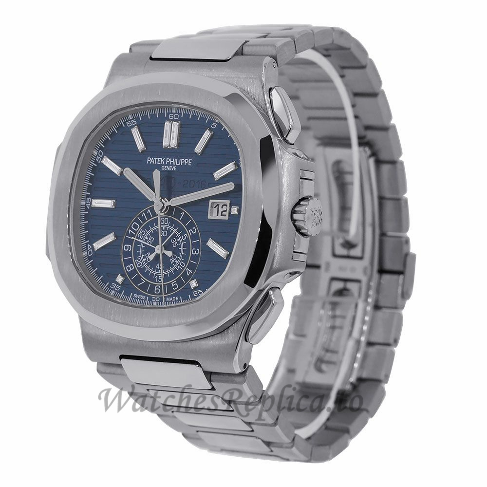 Patek Philippe Replica Nautilus 40th Anniversary White Gold 42MM Watch 59761G001 - WatchesReplica.is