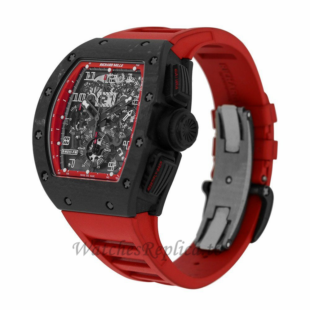Richard Mille Replica Felipe Massa Black Night NTPT Carbon 50MM Watch M01107009 - WatchesReplica.is