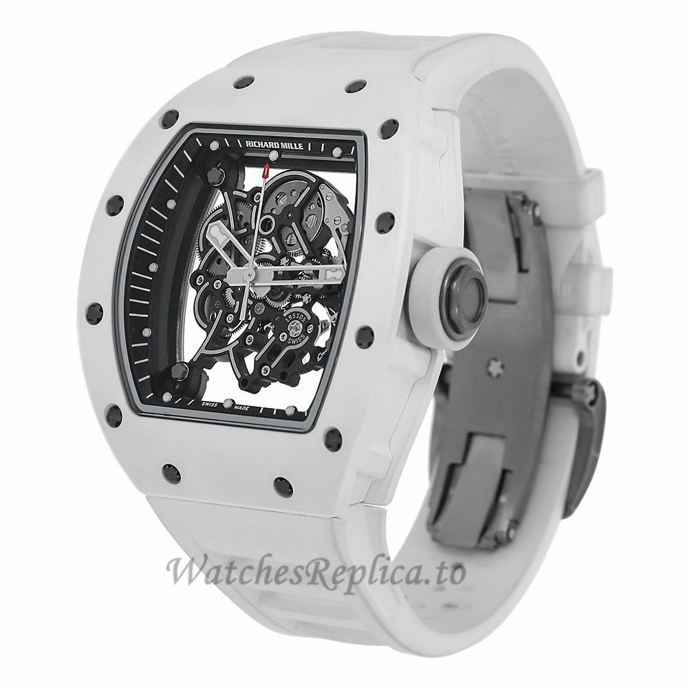 Richard Mille Replica RM055 Bubba Watson White Ceramic 49MM Watch M05507007 - WatchesReplica.is