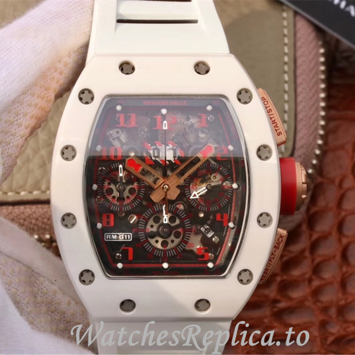 Richard Mille Replica RM011 Rubber strap 50MM - WatchesReplica.is