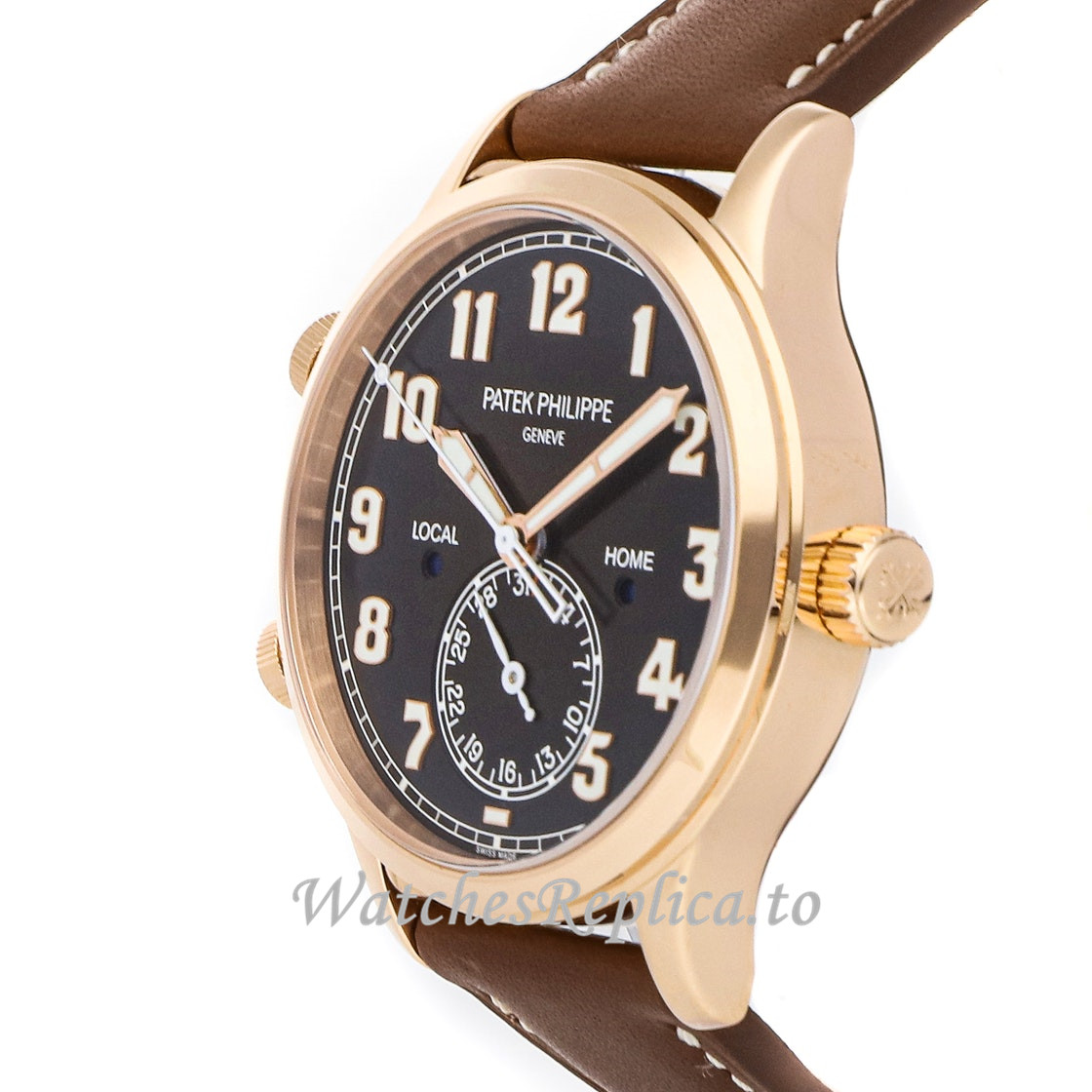 Replica Patek Philippe Calatrava Mens 18k Rose Gold 5524R-001 42MM - WatchesReplica.is