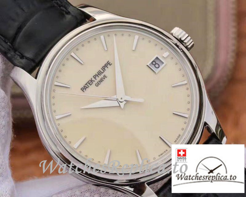 Swiss Patek Philippe Calatrava Replica 5227 Black Strap 39MM×10.2MM - WatchesReplica.is