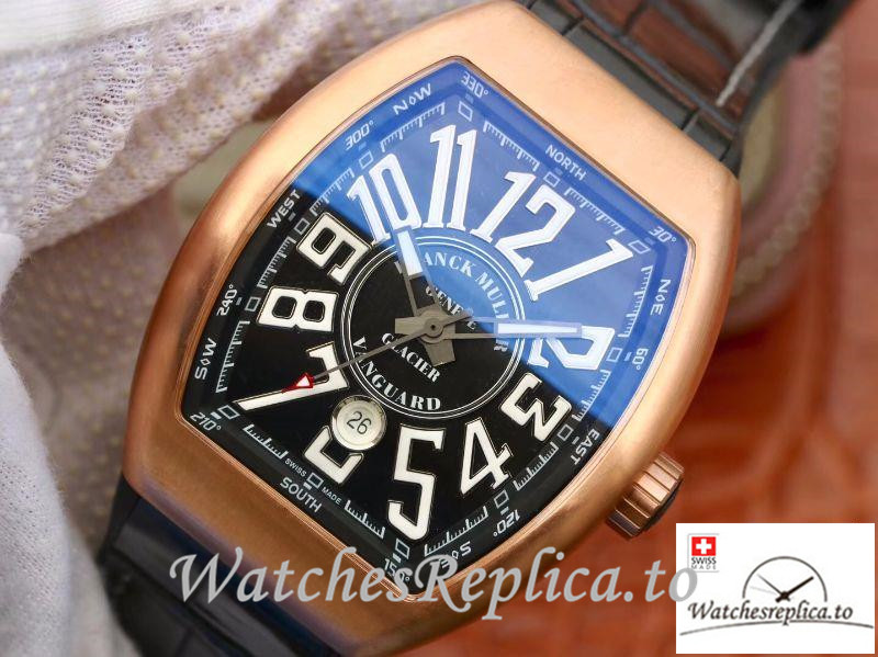 Swiss Franck Muller Vanguard Replica V45-02 Black Strap 45MM - WatchesReplica.is