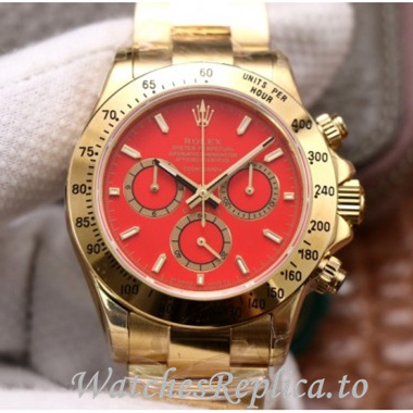 Swiss Rolex Daytona Replica 116519 Yellow Gold strap 40MM - WatchesReplica.is