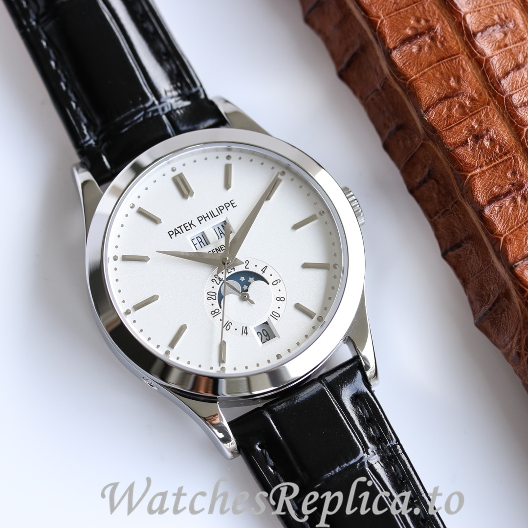 Patek Philippe Replica Complications 5205R Leather strap 38.5MM - WatchesReplica.is