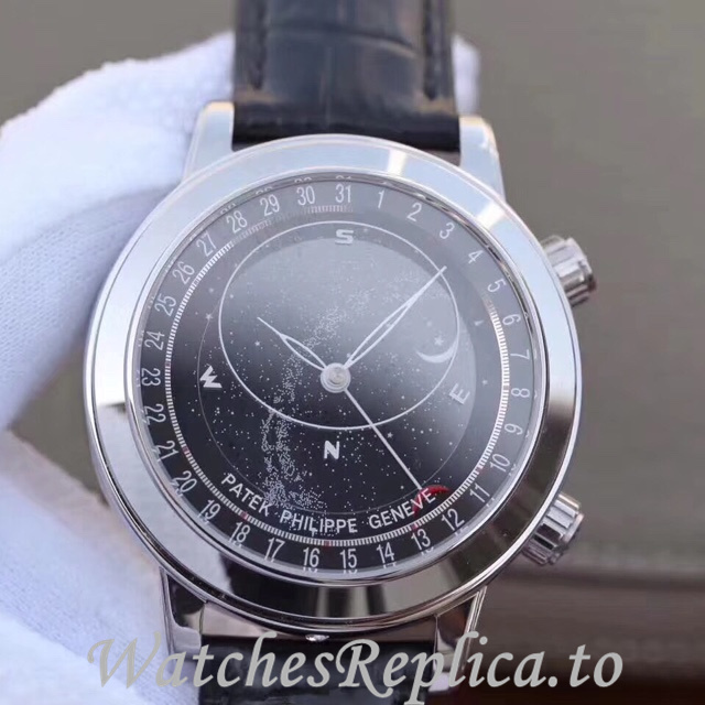 Patek Philippe Replica Complications 6102 Leather strap 44MM - WatchesReplica.is