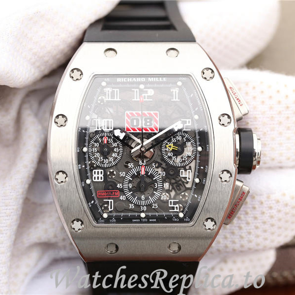Richard Mille Replica RM011 Rubber strap 50MM - WatchesReplica.is