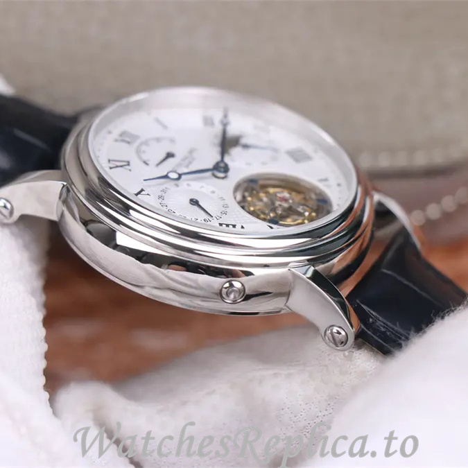 Patek Philippe Replica Complications Leather strap 42MM - WatchesReplica.is