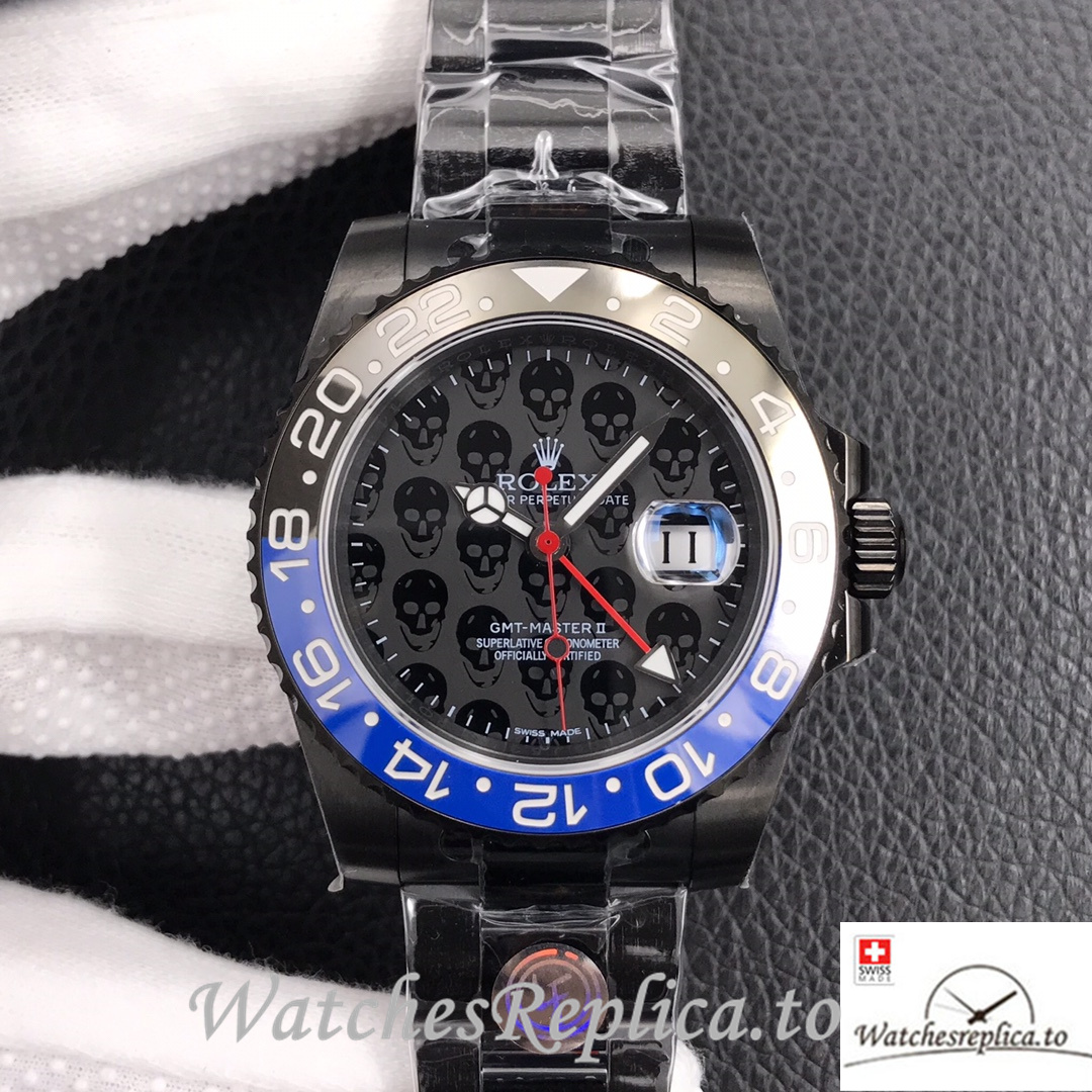 Swiss Rolex GMT-Master Replica Stainless steel strap 40MM - WatchesReplica.is