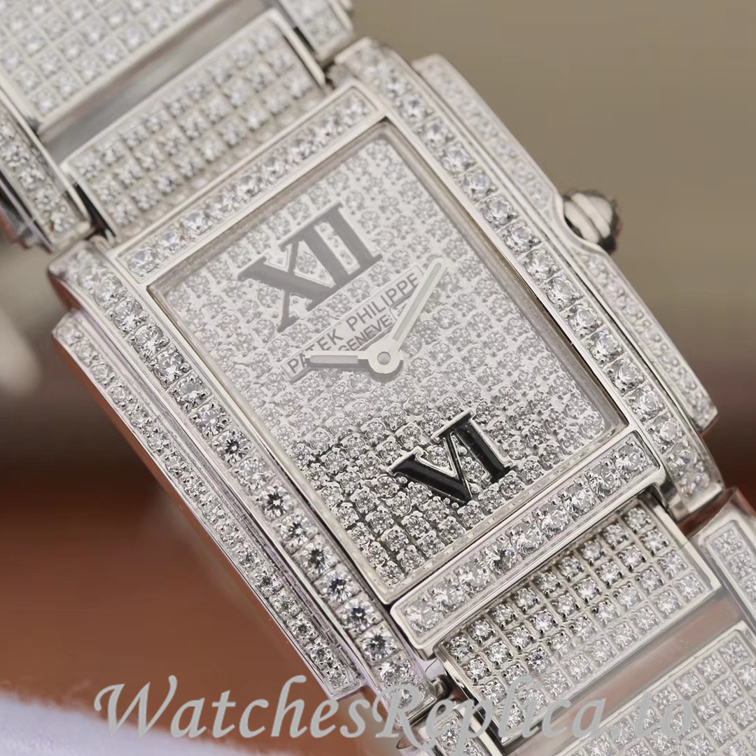 Patek Philippe Replica Twenty-4 White Gold strap 30MM - WatchesReplica.is