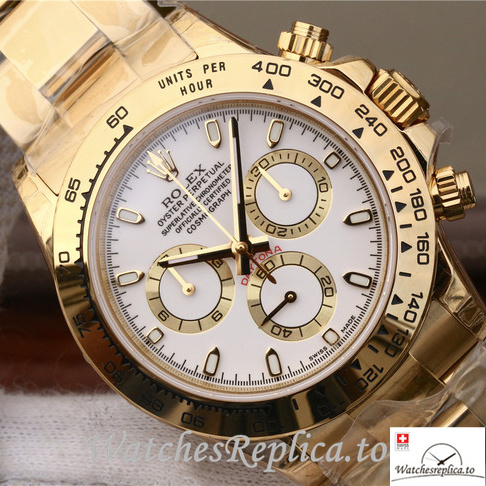 Swiss Rolex Daytona 116508 Yellow Gold strap 40MM - WatchesReplica.is