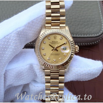 Swiss Rolex Datejust Replica 178278 Yellow Gold strap 31MM - WatchesReplica.is