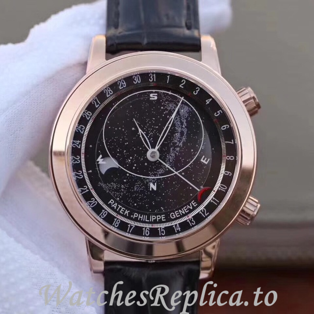 Patek Philippe Replica Complications 6102 Leather strap 44MM - WatchesReplica.is