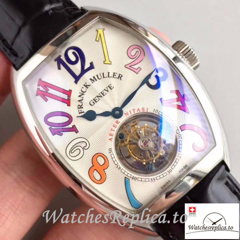 Swiss Franck Muller Crazy Color Dreams Tourbillon Replica Black Strap 39.5MM×55.3 MM×13.5MM - WatchesReplica.is