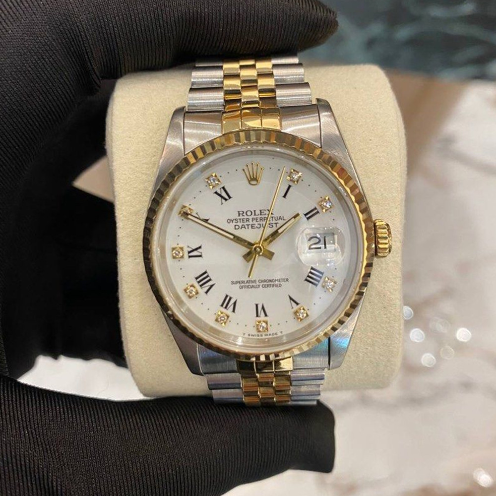 Rolex Datejust White Diamond Dial 16233 - WatchesReplica.is