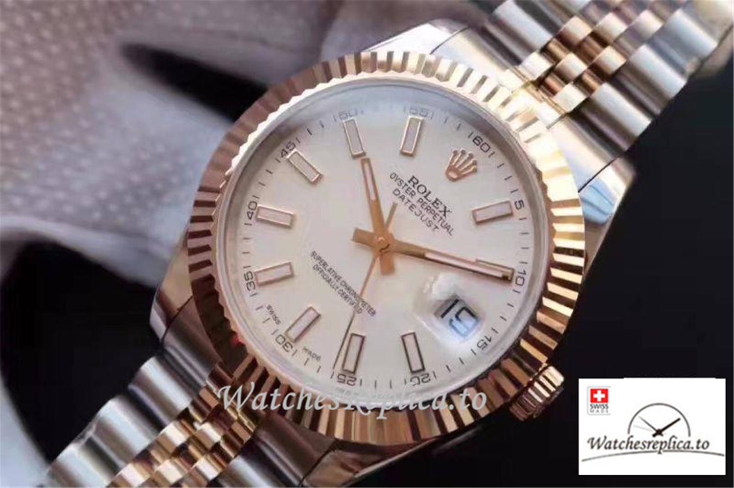 Swiss Rolex Datejust Replica 126333 002 White Dial 41MM - WatchesReplica.is