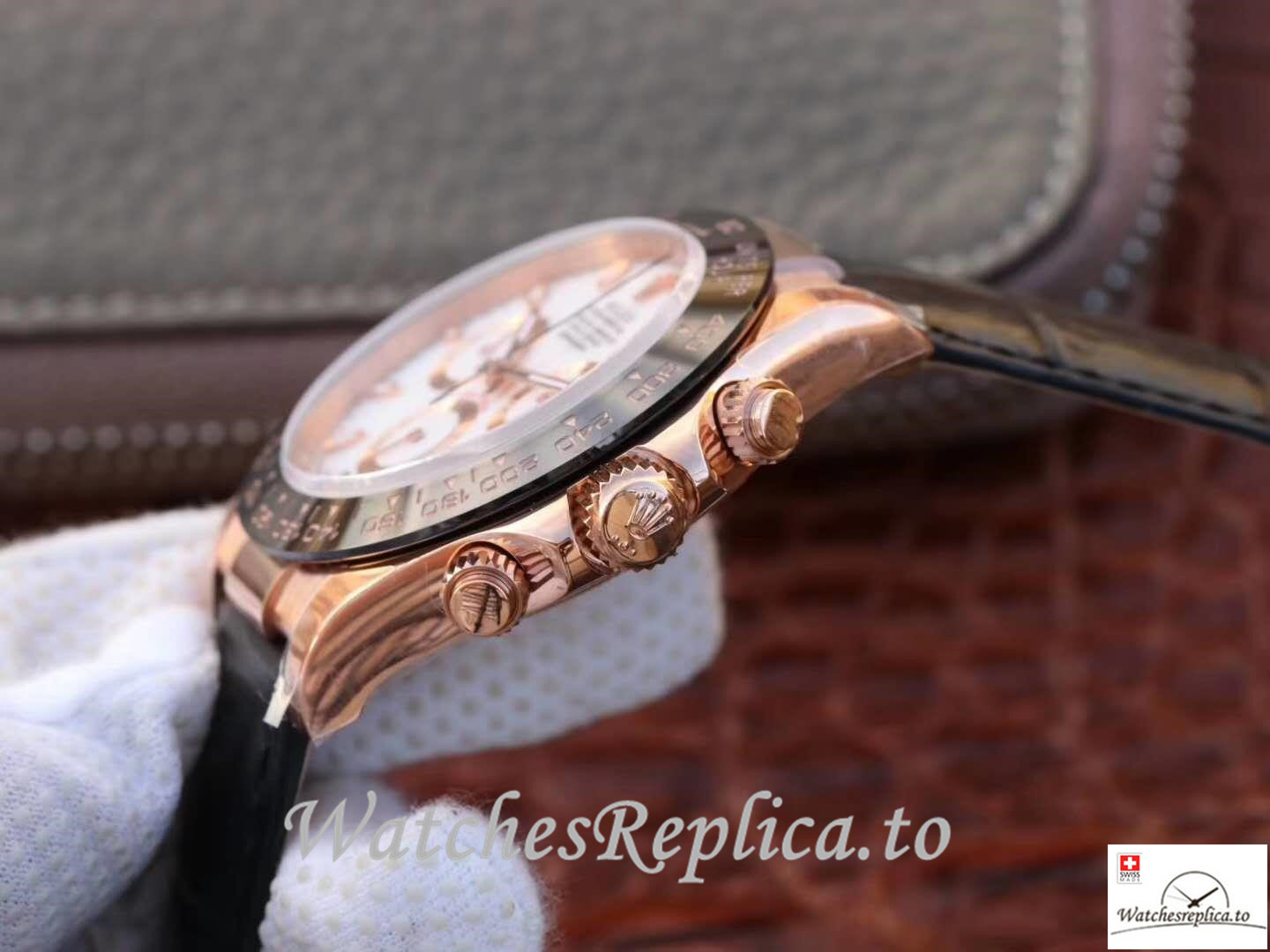 Swiss Rolex Daytona Cosmograph Replica 116515LN 002 Rubber Strap 40MM - WatchesReplica.is