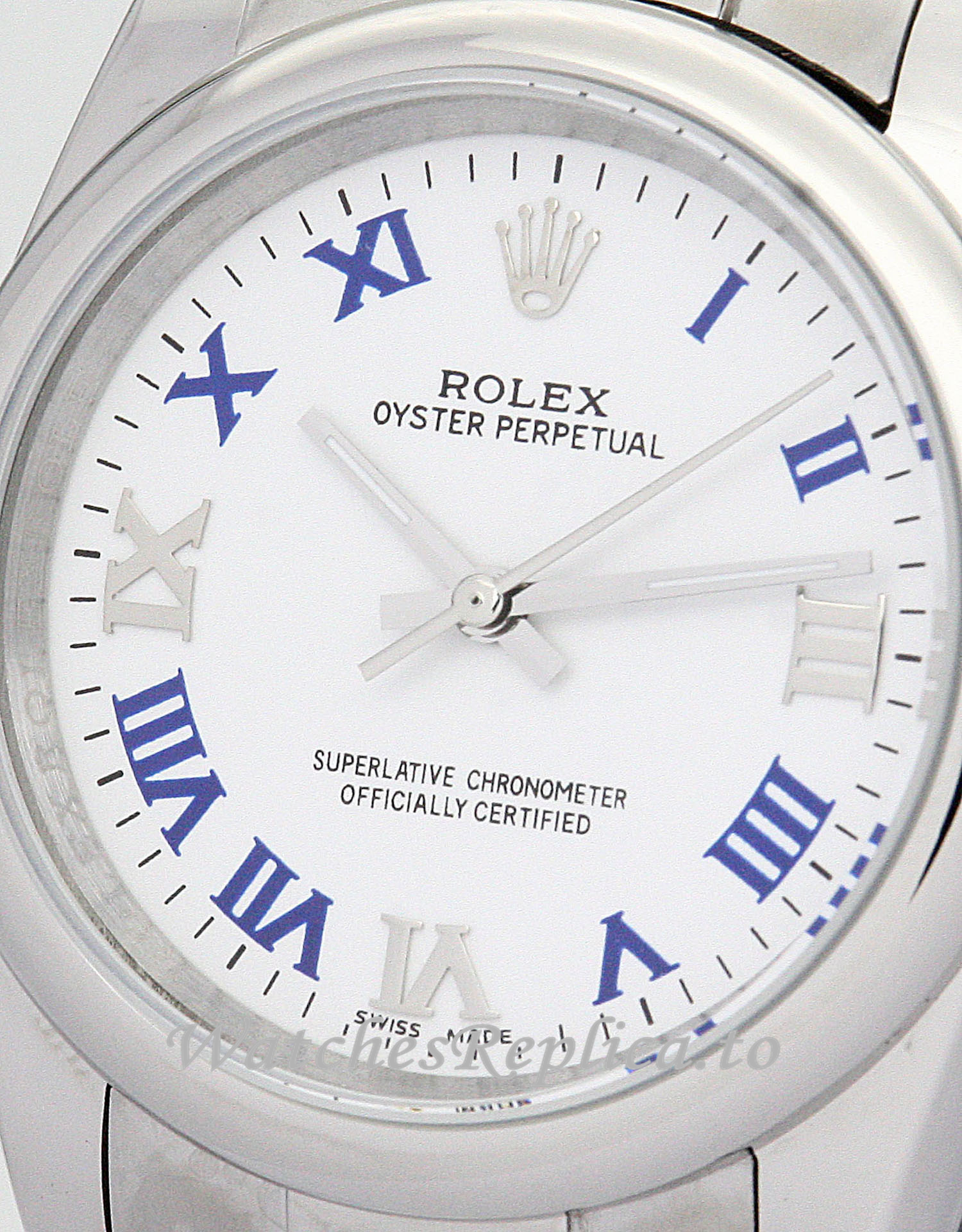 Rolex Lady Oyster Perpetual Blue and white Dial 177200-31 MM - WatchesReplica.is