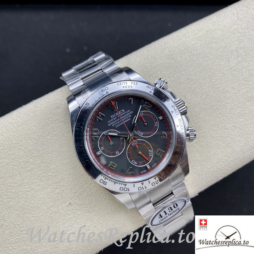 Swiss Rolex Daytona Replica 116509 Stainless steel strap 40MM Black Dial Numbers Marks - WatchesReplica.is