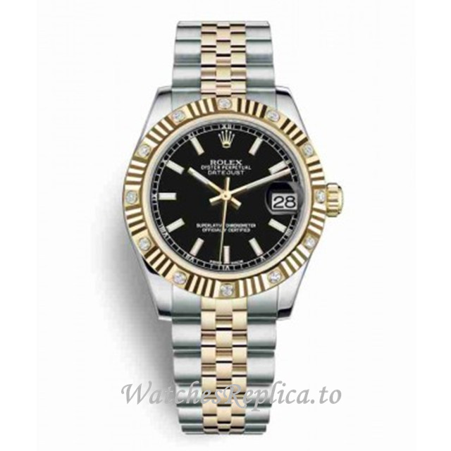 Replica Rolex Datejust m178313-0001 31MM Stainless steel strap Ladies Watch - WatchesReplica.is