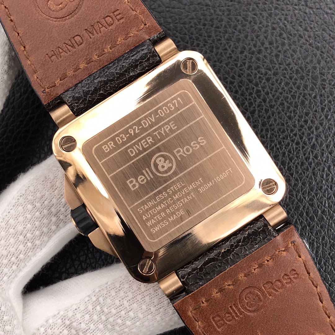 Bell Ross Replica BR 03 BR0392-CAMO-CE/SRB Leather strap 42MM - WatchesReplica.is