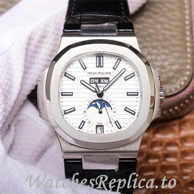 Patek Philippe Replica Nautilus 5726 Leather strap 40.5MM - WatchesReplica.is